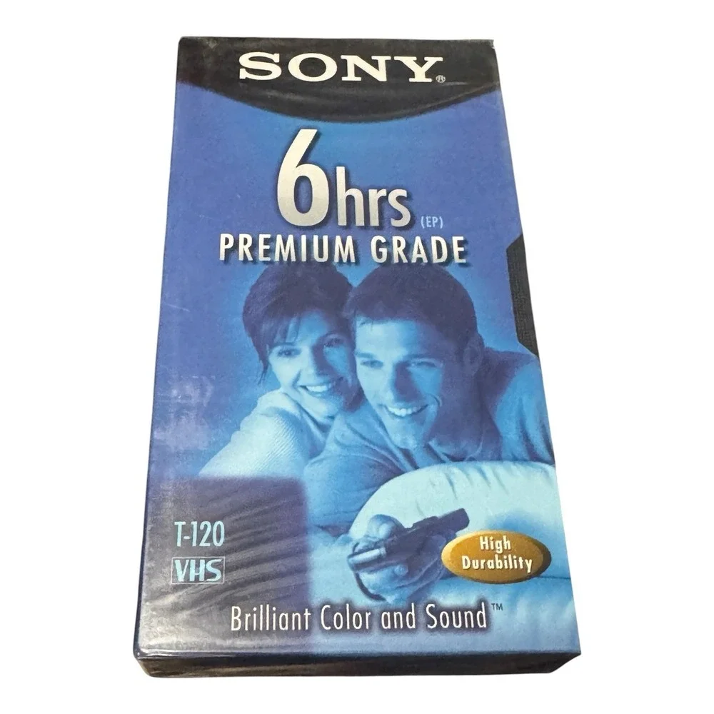 Sony T-120VL Premium Grade 6 Hour Blank VHS VCR Video Cassette Tape New Sealed